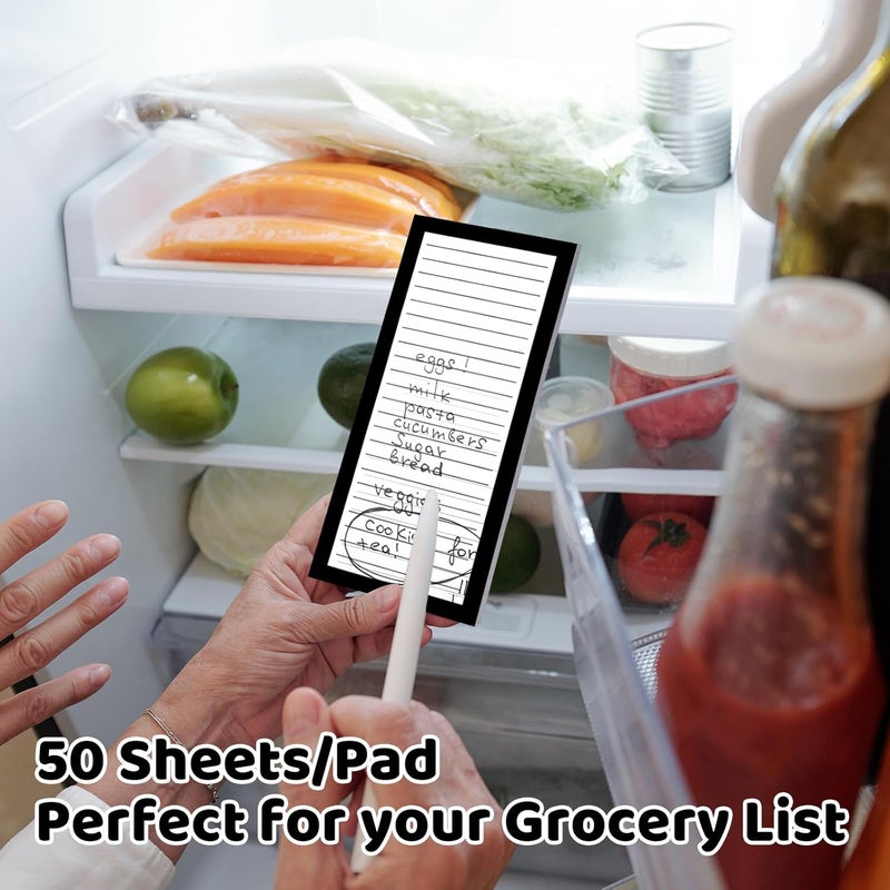 Thboxes 4 Pack Magnetic Note Pad for Fridge with Pen Holder, Totally 200 Sheets Magnetic To Do List, Shopping List, Grocery List, Memo Pads for Refrigerator（Black Border） - Image 5